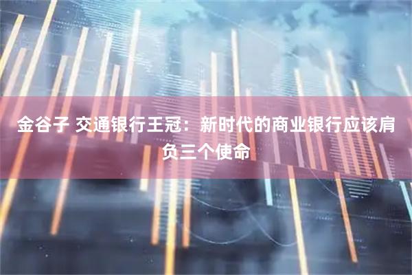 金谷子 交通银行王冠：新时代的商业银行应该肩负三个使命